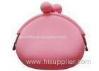 FDA Pink Waterproof 100% Silicone Coin Purses Abrasion Resistant