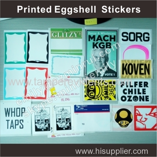 Custom good quality eggshell graffiti stickers with any designs