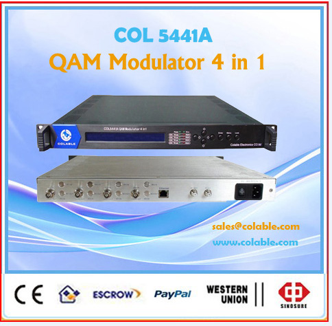 4 in 1 catv qam modulator dvb-c rf out