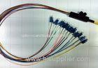 SC SM SX 0.9mm 12 Core Fiber Optic Ribbon Pigtails Patch Cord , PC / UPC / APC