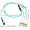 MTP / MPO LC Multimode fiber optic cable OM3 outdoor For Industrial