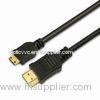 3D 30 Foot Gold Plated High End HDMI Cable , Mini C Type 19 Pin To 19 Pin