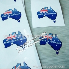 Custom dia 50mm transparent glossy circle waterproof vinyl adhesive labels with full colors printed for seal stickers