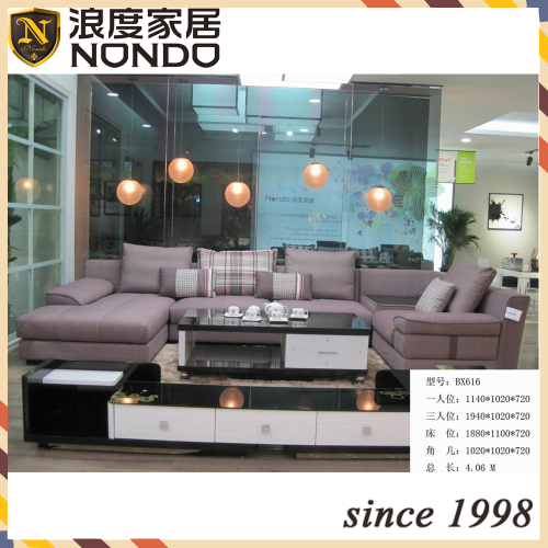 Convertible sofa with chaise sectional fabric sofa BX616