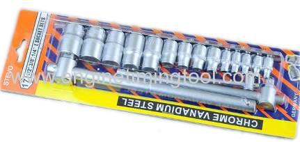 1/2"&3/8"&1/4"DR 17PCS E SOCKET SET