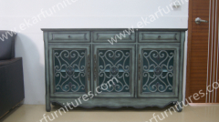 Italian lacquer furniture antique wooden Cabinet in black