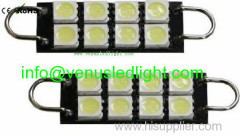 44mm Xenon White 8-SMD-5050 211-2 212-2 214-2 578 Rigid Loop Festoon LED Bulbs For Door Trunk Lights