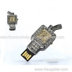 Special watch shape diamond USB Flash drive