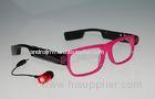 Custom Pink Music / Phone Call Bluetooth Smart Glasses With 8GB Memory Card