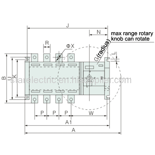 KXQ3 series dual power automatic transfer switch (PC)