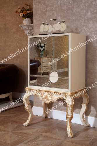 High leg Regent antique living room cabinet Jansen Style