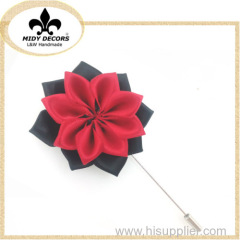 Red Black flower brooch pin for neckwear ornaments