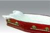 Funeral Wood Casket , Cherry Paper Veneer Solid Wooden Coffin Euro Style