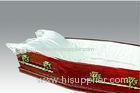 Funeral Wood Casket , Cherry Paper Veneer Solid Wooden Coffin Euro Style