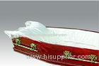Funeral Wood Casket , Cherry Paper Veneer Solid Wooden Coffin Euro Style