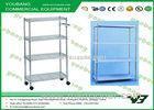 Supermarket Mobile White Wire Display Racks / shelving with 4 Layers for DVD CD Display