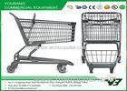 160L Metal Market shopping trolley / Colorful Shopping Cart With Seat Board