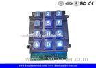 Indoor Access Control Zinc Alloy Backlit Metal Keypad With 12 Keys