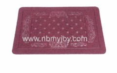 Rubber backing Polyester Embossed funky door mats