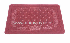 Rubber backing Polyester Embossed funky door mats