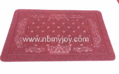 Rubber backing Polyester Embossed funky door mats