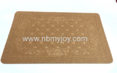 Rubber backing Polyester Embossed double door mat