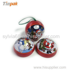 ball shape Christmas gift tin box