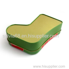 sock shape Christmas tin box