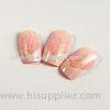 Romantic Charming French Tip Fake Nails Shinning Glitter Artist Nail Pink / White