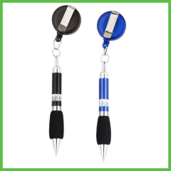 Plastic Ballpoint pens with budge reel