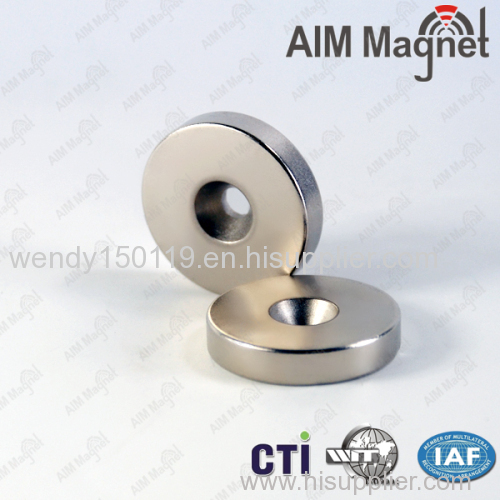 Nickel coated countersunk sintered ndfeb magnet