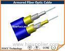 Blue Duplex Loose Tube Outdoor Armored 8 Core Fiber Optic Cable Single Mode