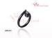 3MM Black Ceramic Silver Rings In Finger Wrapped Silver Snake Ring