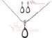 Sterling Silver Jewelry Sets Black Ceramic Vintage Filigree Teardrop Stur Earring