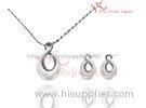 Latest Sweet Candy Sterling Silver Jewerly Sets White Ceramic Bridal Earring Pendants