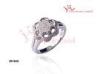 Attractive Flower Shaped Promise Ring in Silver CZ Ring Rhoduim Plated Bridal Jewelry Rings