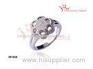 Attractive Flower Shaped Promise Ring in Silver CZ Ring Rhoduim Plated Bridal Jewelry Rings