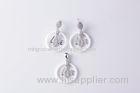 " Love " 925 Sterling Silver Jewelry Sets With White Ceramic For Ladies , Lead Free CSP0558 and CSE0