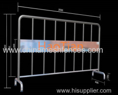 Reflective stripe warning movable fence stainless steel crowd control barrier pedestrian fence