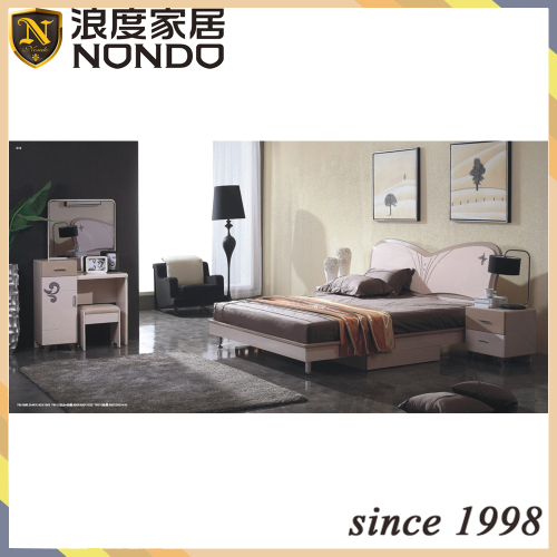 MDF furniture bedroom sets double bed 7801