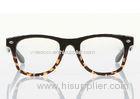 Leopard Print Round Optical Retro Eyeglass Frames For Ladies For Wide Faces , Vintage