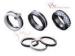 Custom Micro Pave Sterling Silver Jewelry Sets Cubic Zirconia Bridal Black Ceramic Rings