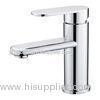 Chrome Finish Brass Single Lever Mixer Taps For One Hole Lavatory Installation