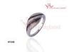 Black And White Screw-Typed Color Twist Married Wedding Silver CZ Rings.