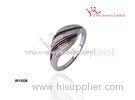 Black And White Screw-Typed Color Twist Married Wedding Silver CZ Rings.