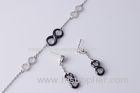 Women Infinite Series Sterling Silver Jewelry Sets Bracelet And Earring Micro Setting CSB0824 CSE081