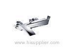 Chrome Zinc Alloy Handle Wall Mounted Bath Taps Double Hole Gravity Brass Shower Faucets