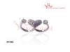 Sparkling Double Heart Married Couple Rings in 925 Silver cz Engagement Rings
