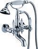 Classic Wall Mounted Two Hole Bathroom Faucet Mixer Taps , Telephone Hand Shower