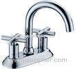 Chrome Polished Basin Mixer Faucet with Two Handles for Bathtub , European Style